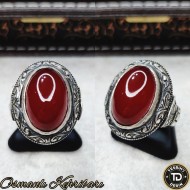 Osmanlı Kehribar Gümüş Yüzük